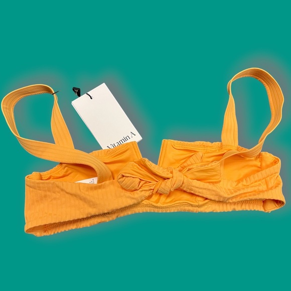 NWT Vitamin A Kaya tie strap bikini top in yellow. Size Small/6. 🏖️👙☀️ - Picture 5 of 7